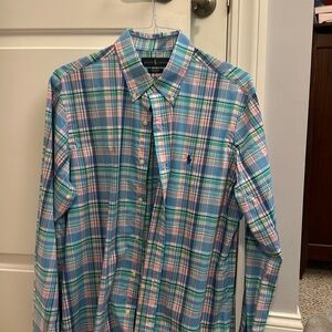 Men's Ralph Lauren Collared Button Down MultiColored.  Like New. Blue Label.